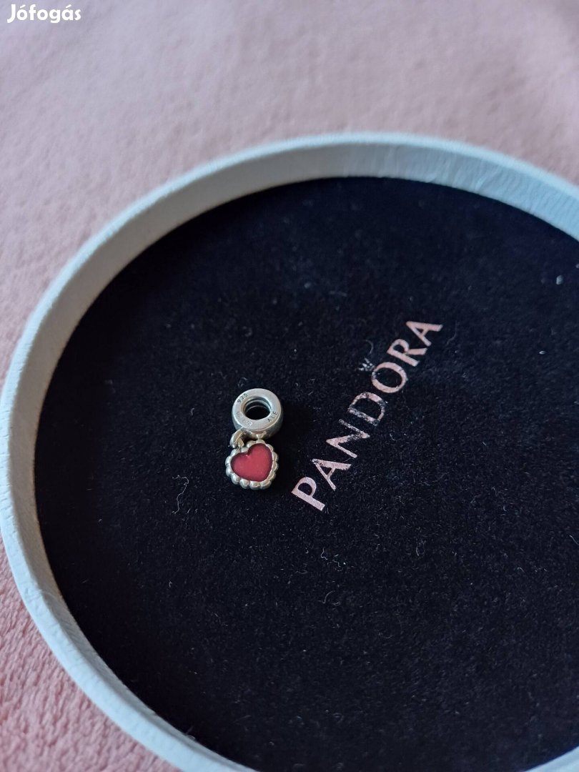 Pandora charm - rózsaszín szív