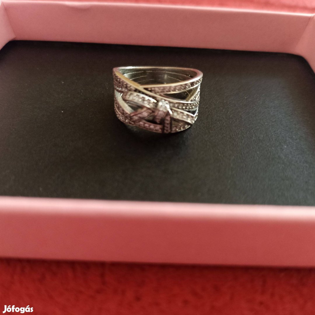 Pandora jellegű ezüst gyűrű (51-es) cirkon kövekkel