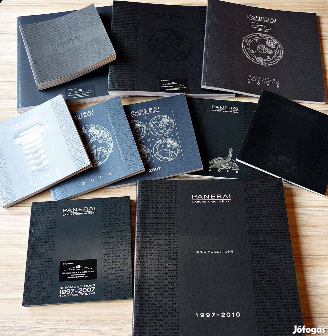 Panerai Special Editions és éves katalógus gyűjtemény /1997-2012/eladó