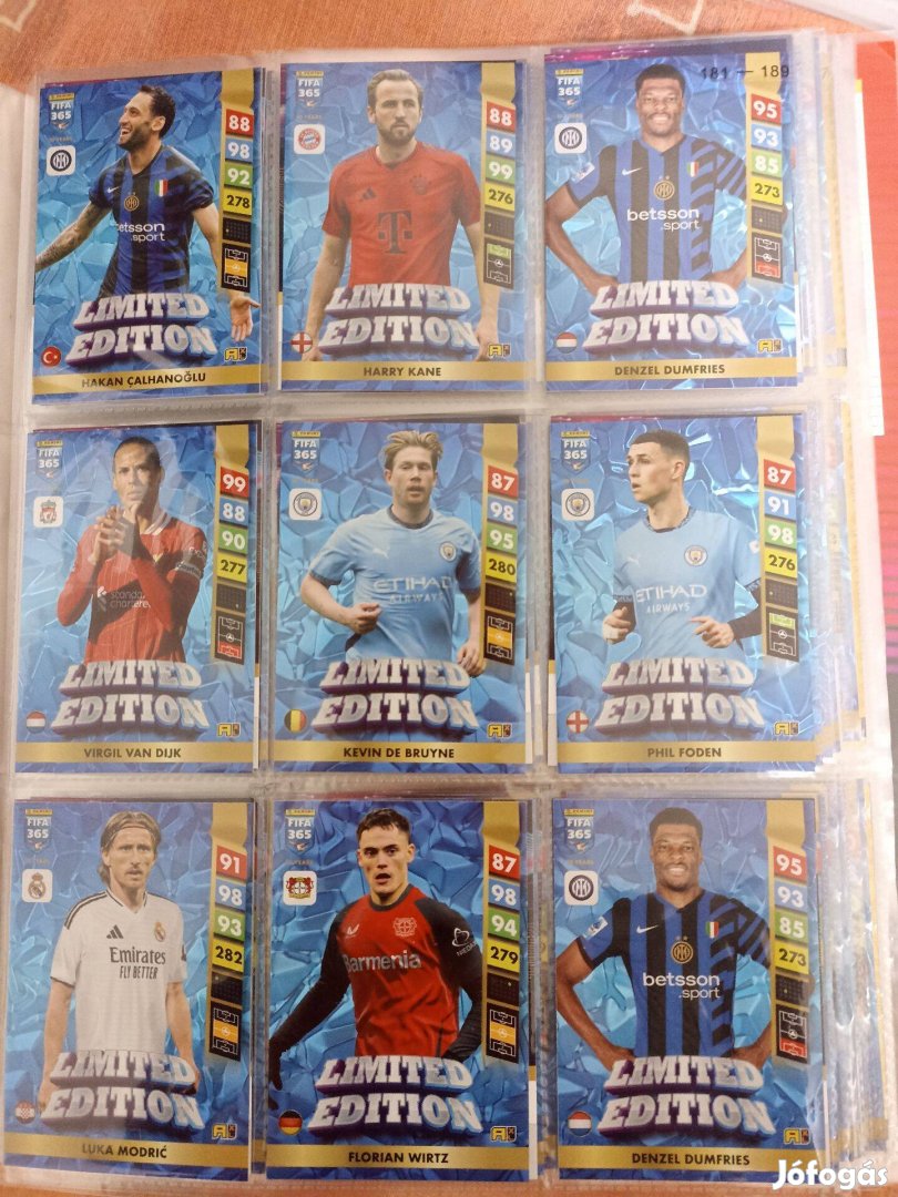 Panini 365 2025 limitált kártyák