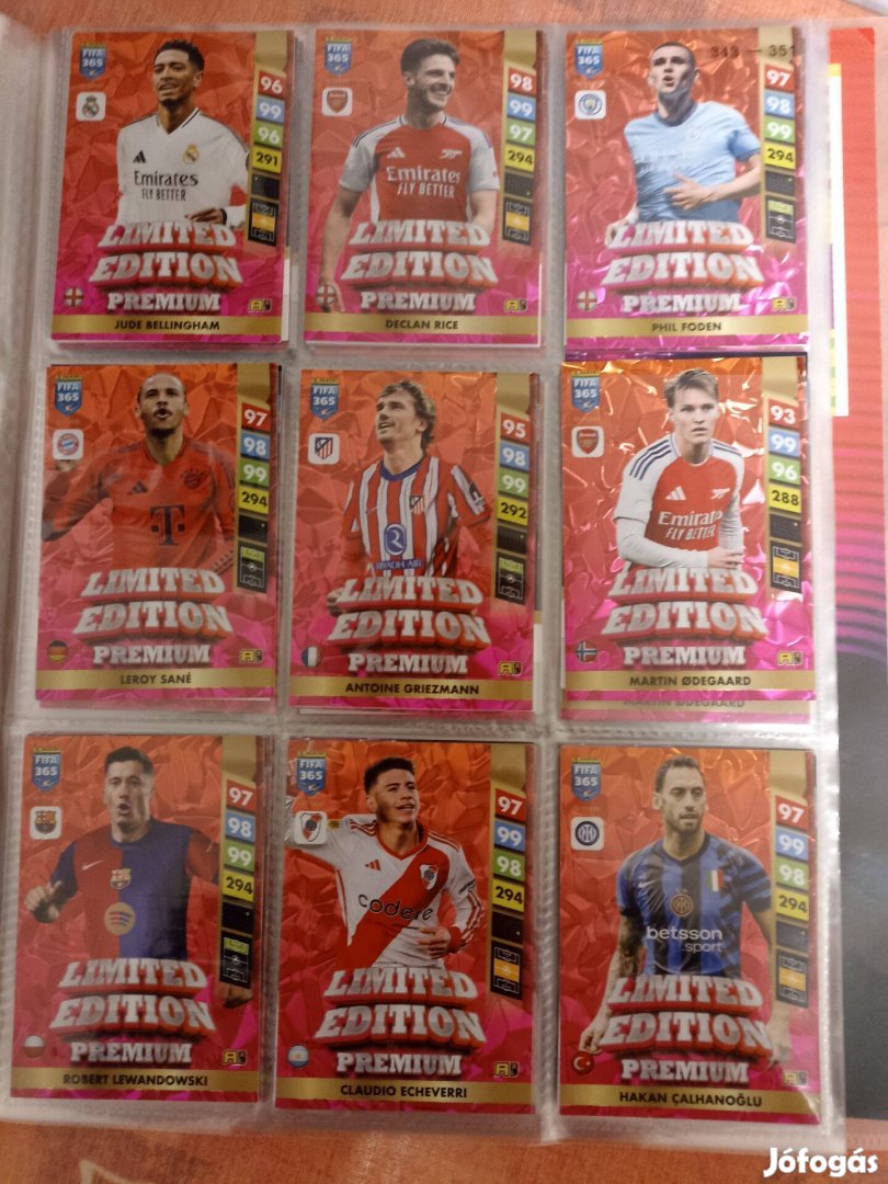 Panini 365 2025 prémium limitált kártyák