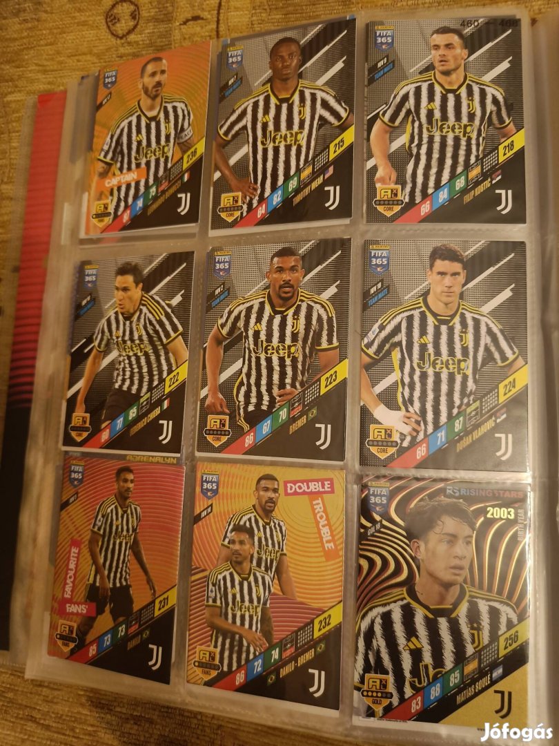 Panini Adrenalyn FIFA 365 2024 focis kártyák Juventus