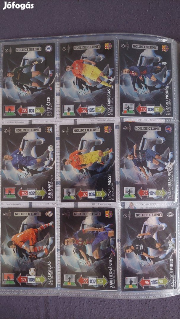 Panini Adrenalyn XL 2012-2013 Champions League Limited Edition kártyák