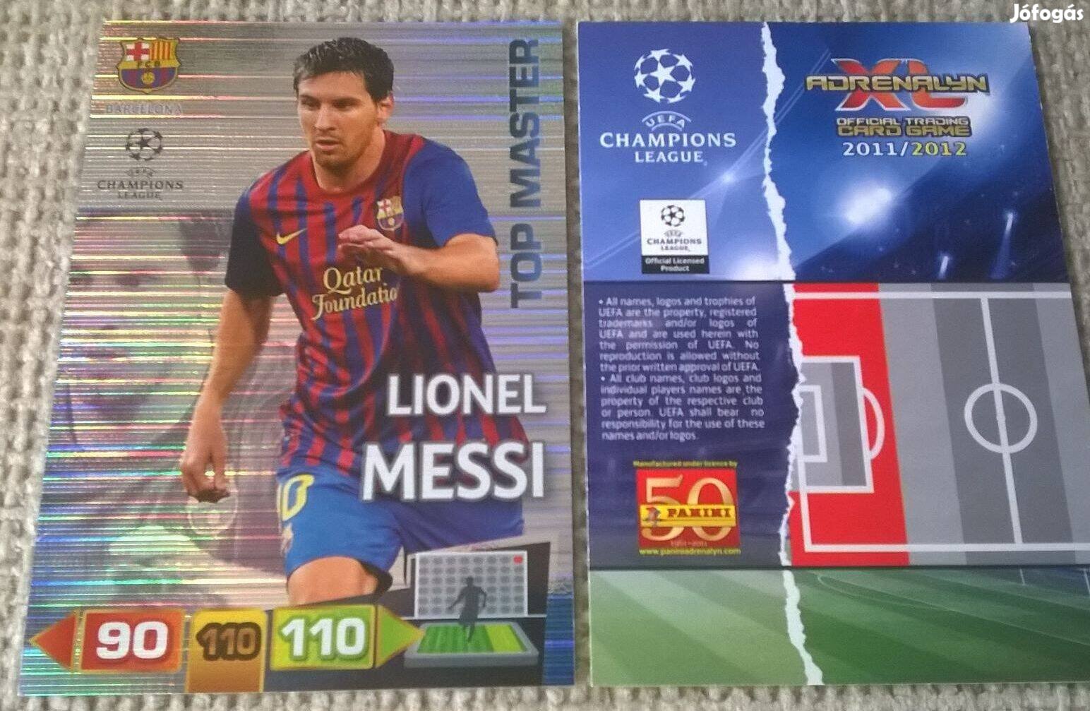 Panini Champions League 2011/12 Messi top master kártya
