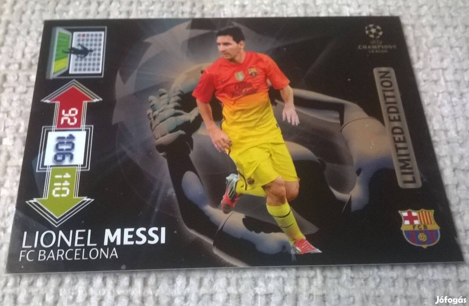 Panini Champions League 2012/13 Messi limited kártya