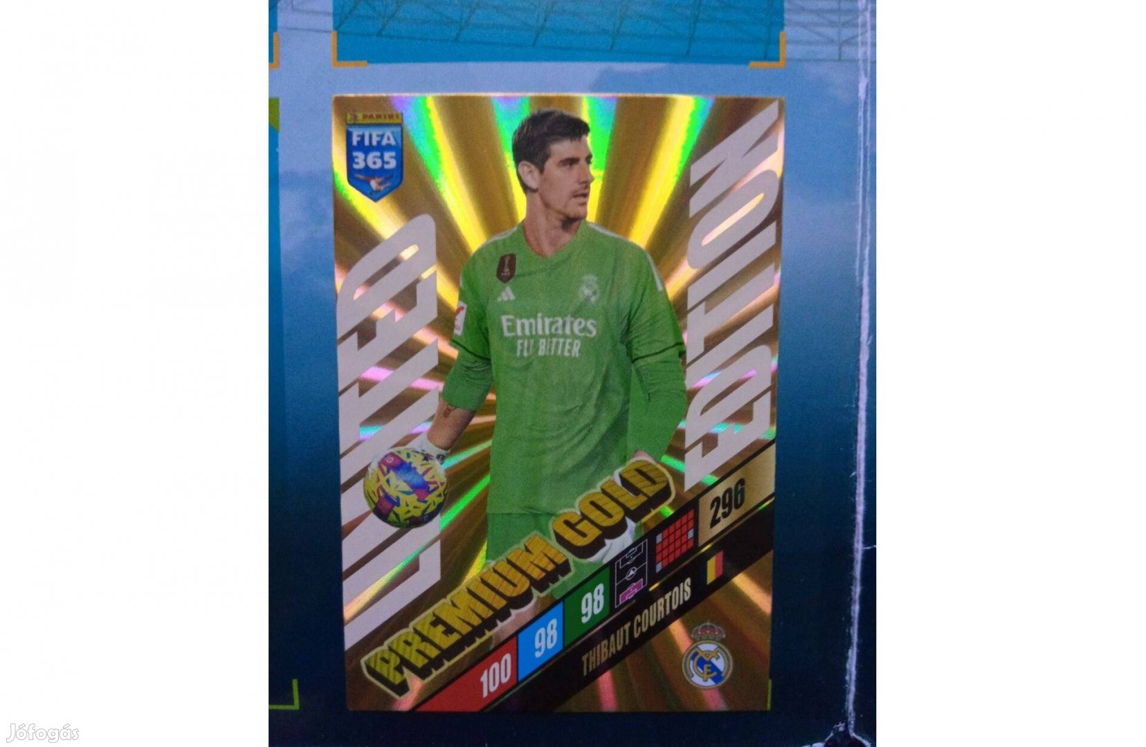 Panini FIFA 365 2024 Courtois Prémium Gold Limited kártya