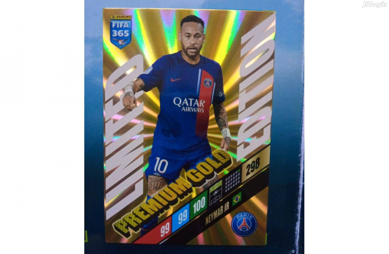 Panini FIFA 365 2024 Neymar Jr Prémium Gold Limited kártya