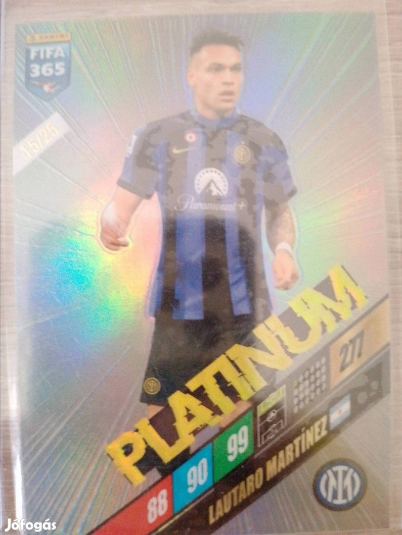 Panini FIFA 365 2024 lautaro martínez platinum kártya /25 számozással