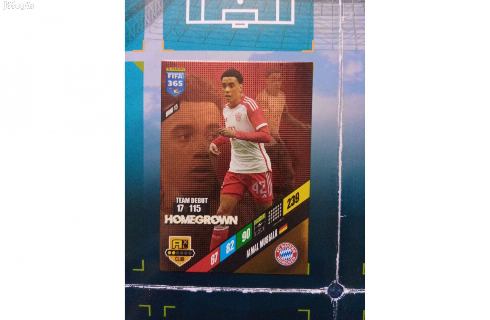 Panini FIFA 365 Adrenalyn 2024 Jamal Musiala Homegrown kártya