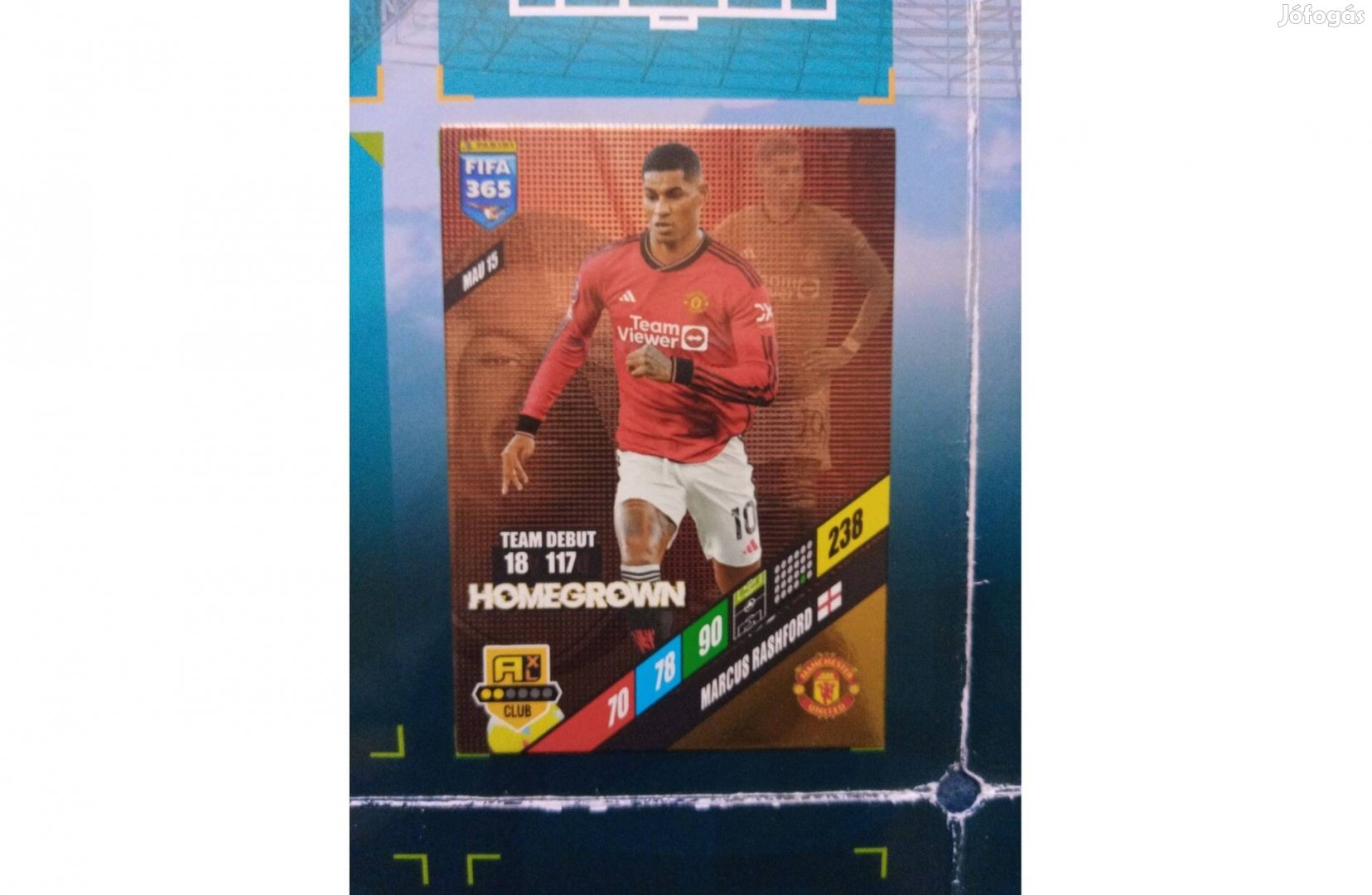 Panini FIFA 365 Adrenalyn 2024 Marcus Rashford Homegrown kártya