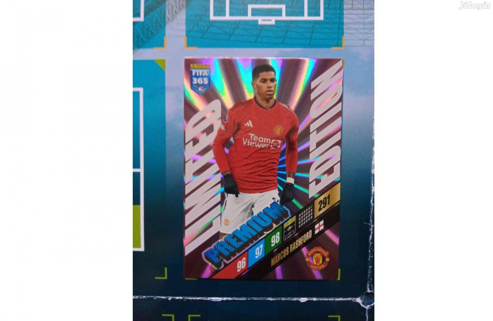 Panini FIFA 365 Adrenalyn 2024 Rashford Prémium Limited kártya