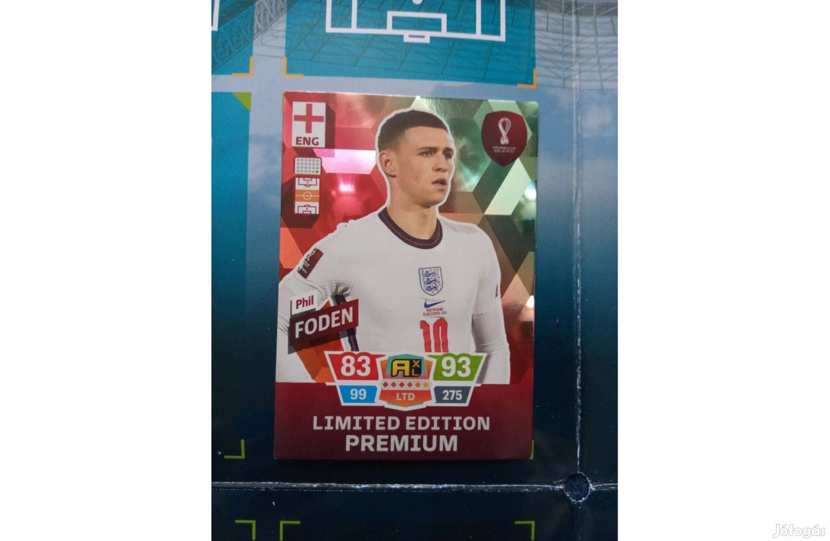 Panini FIFA World Cup Qatar 2022 Prémium Limited Foden focis kártya