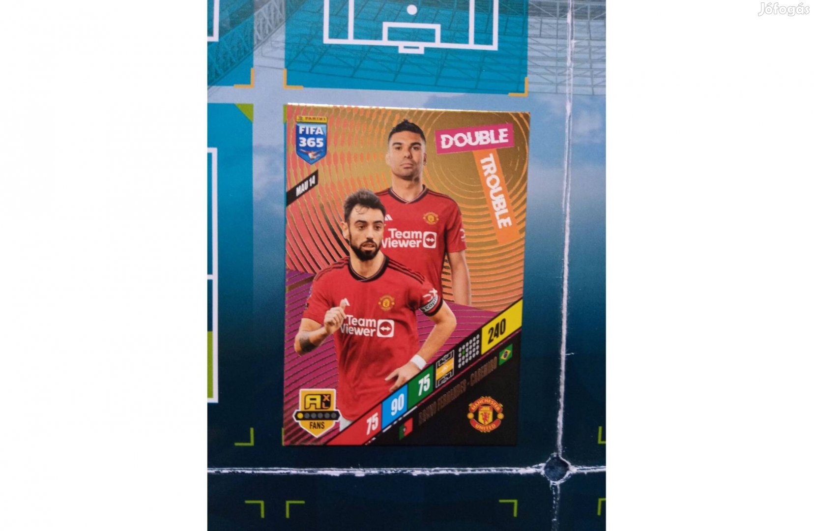 Panini Fifa 365 2024 Fernandes-Casemiro Double Trouble focis kártya