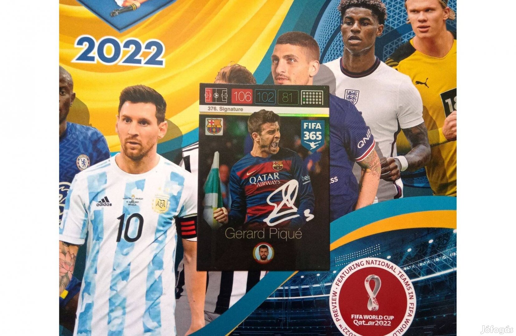 Panini Fifa 365 Adrenalyn Gerard Piqué Signature focis kártya