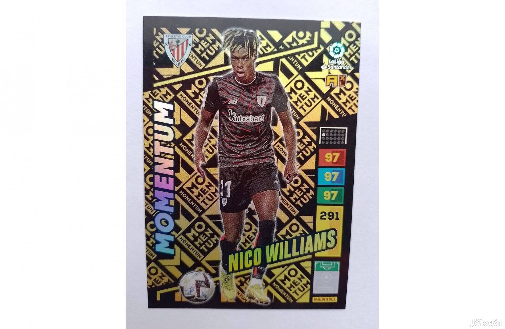 Panini Nico Williams La Liga 2022/23 Momentum focis kártya