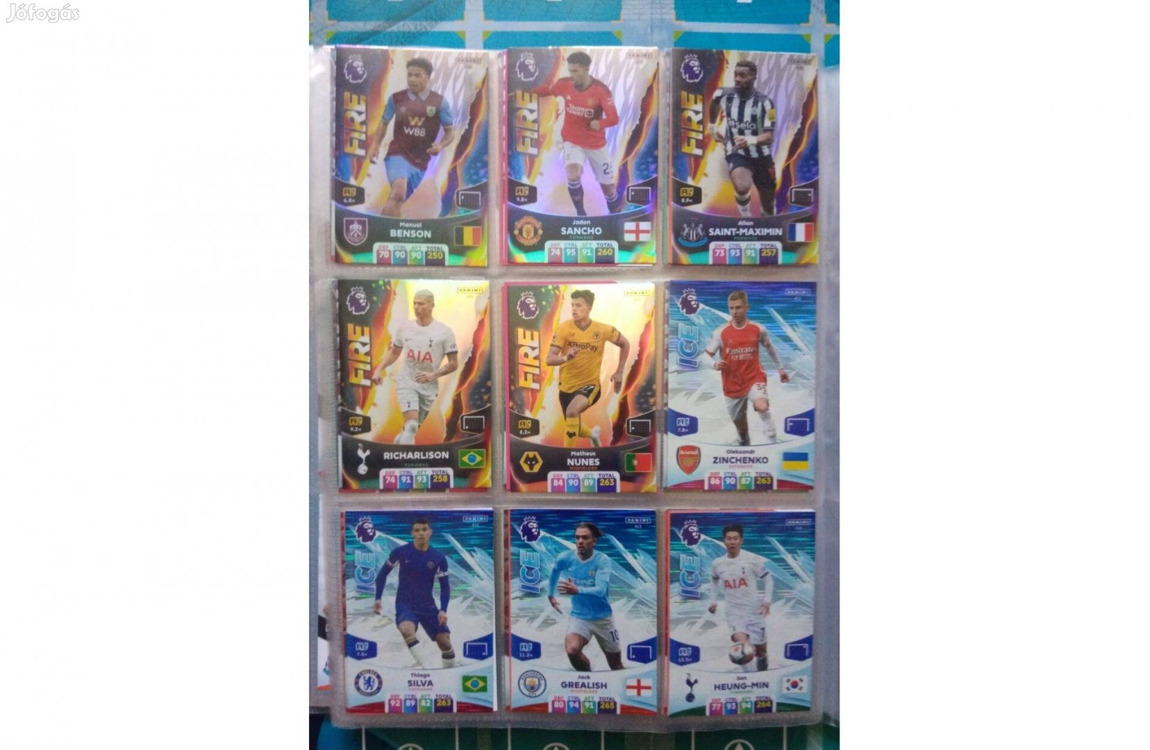 Panini Premier League 2024 Adrenalyn Fire Ice kártya