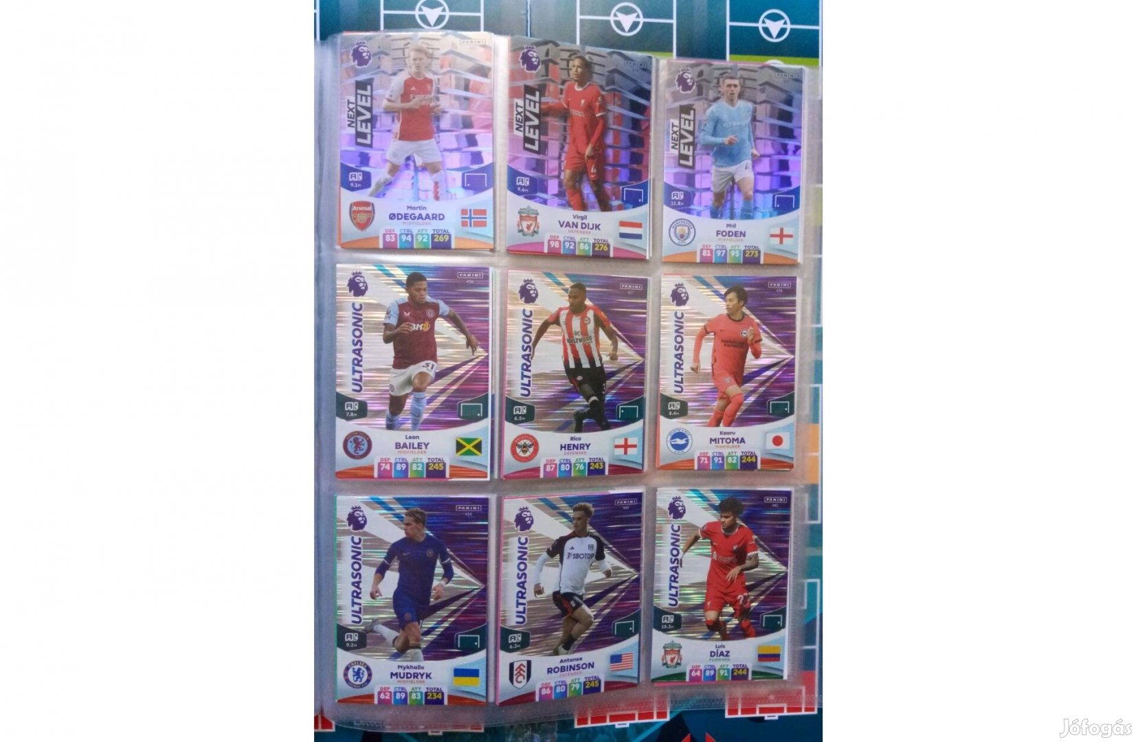 Panini Premier League 2024 Adrenalyn Ultrasonic focis kártya