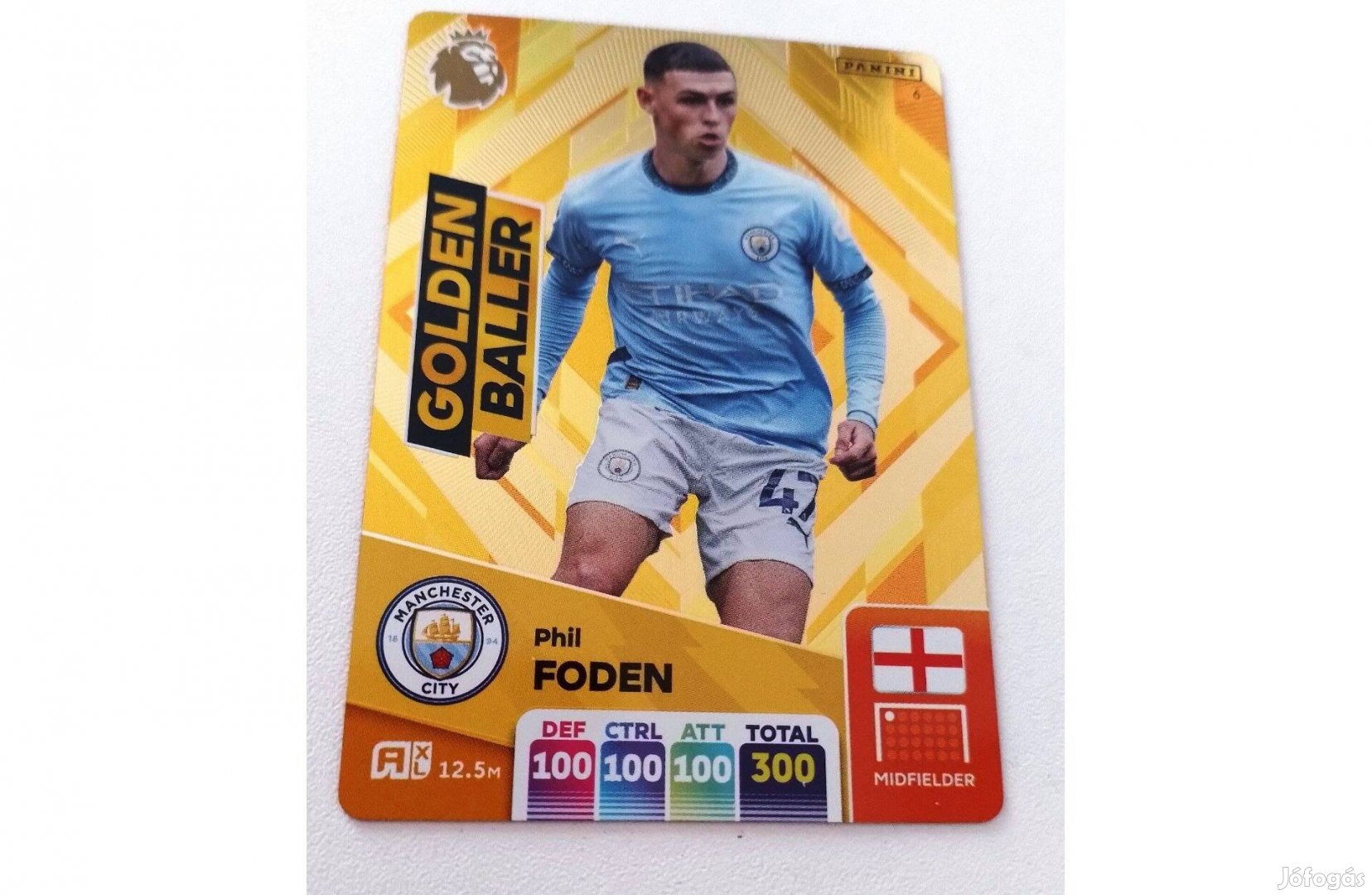 Panini Premier League 2025 Golden Baller Phil Foden focis kártya