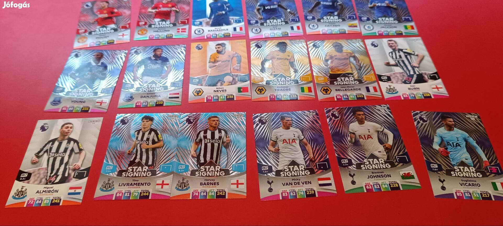 Panini Premier League focis kártyák 