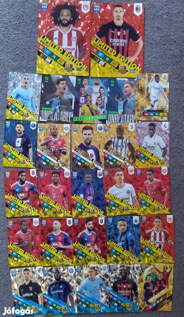 Panini Top Class és FIFA Adrenalyn XL kártyák egyben vegyesen eladók