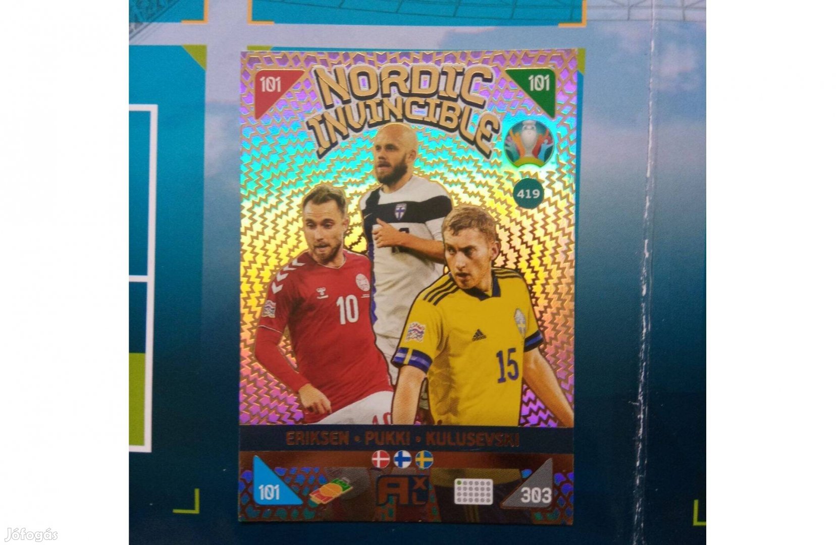 Panini UEFA Euro 2020 Adrenalyn 2021 Kick Off Nordic Invincible kártya