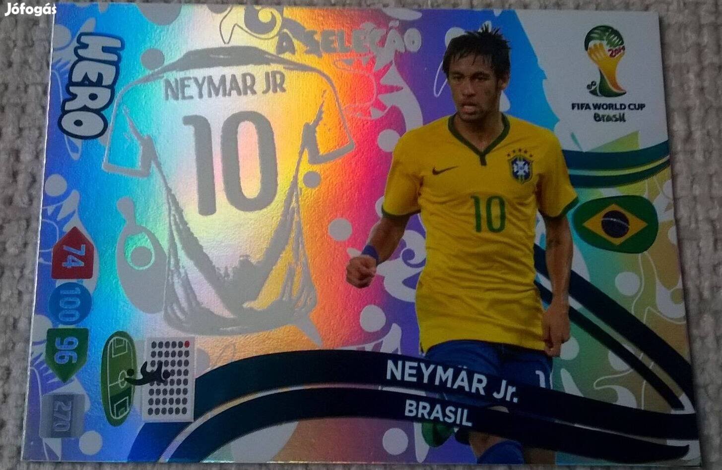Panini World Cup 2014 update Neymar hero kártya