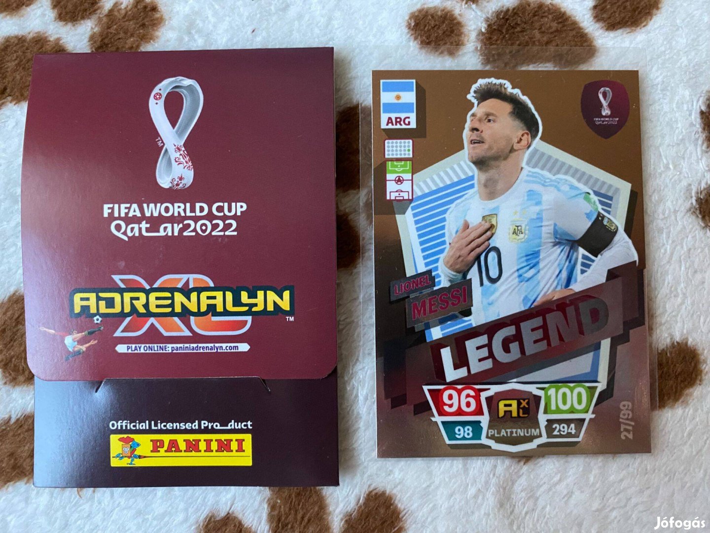 Panini World Cup 2022 Qatar Messi Platinum legend 27/99 kártya