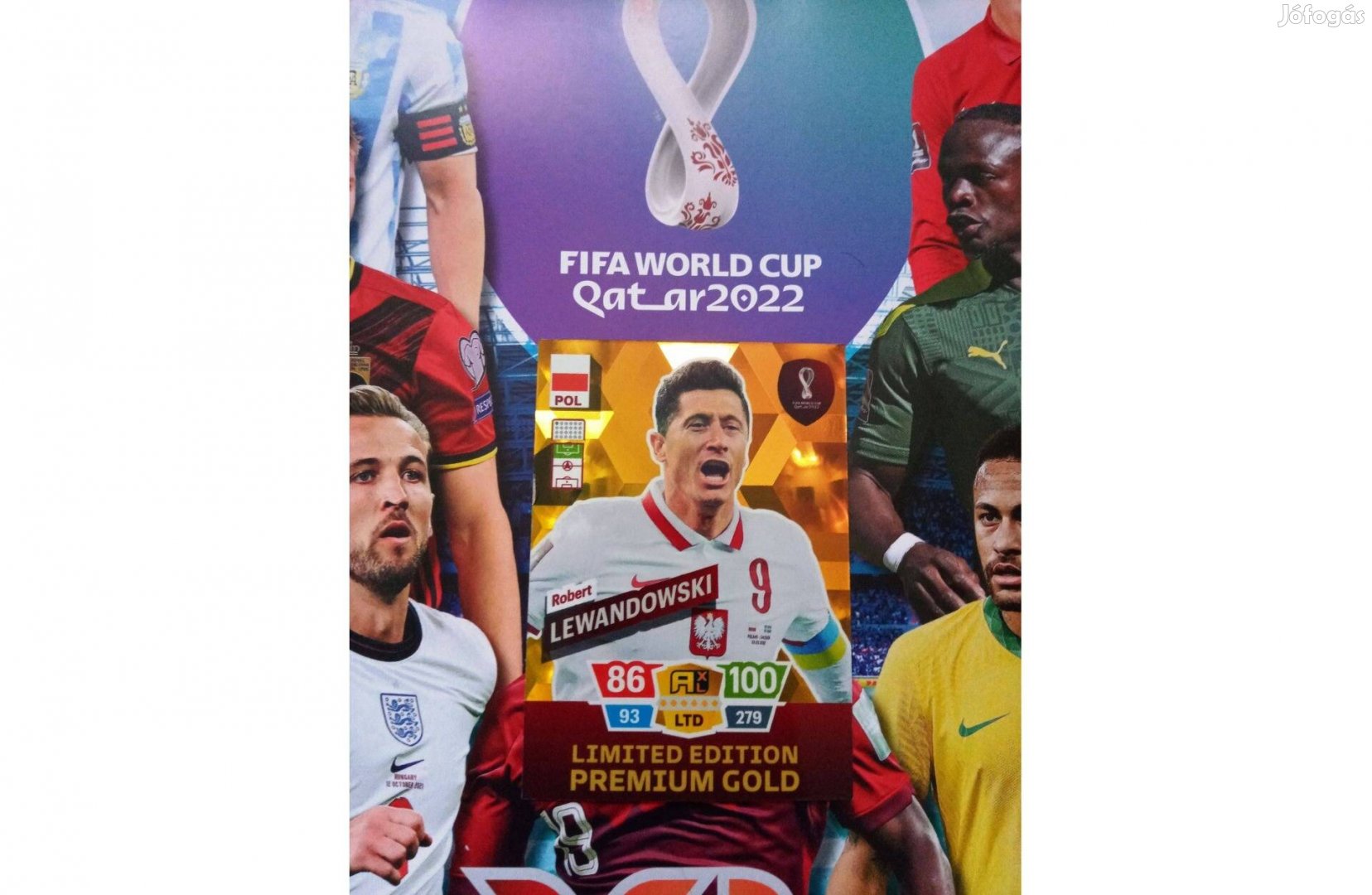 Panini World Cup Qatar 2022 Premium Gold Limited Lewandowski kártya