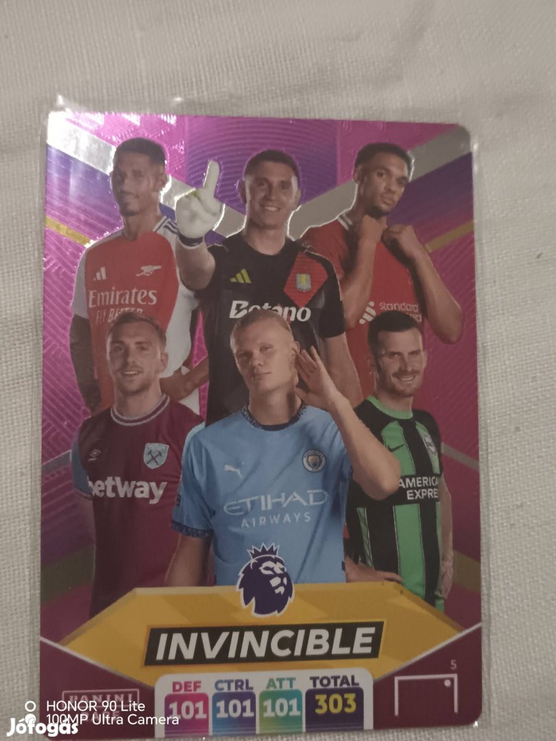 Panini premier league invincible focis kártya plasma extra ritka