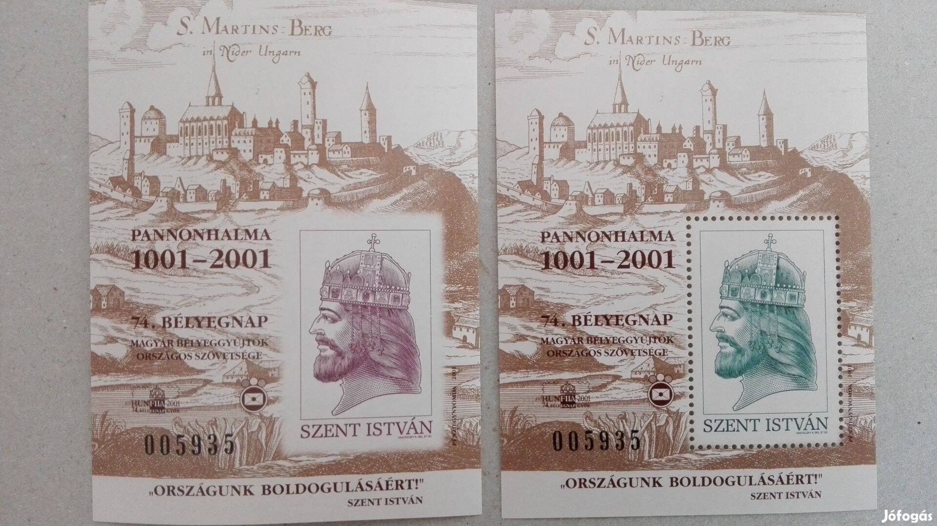 Pannonhalma 1000 éves jubileumára fellülnyomattal Szent