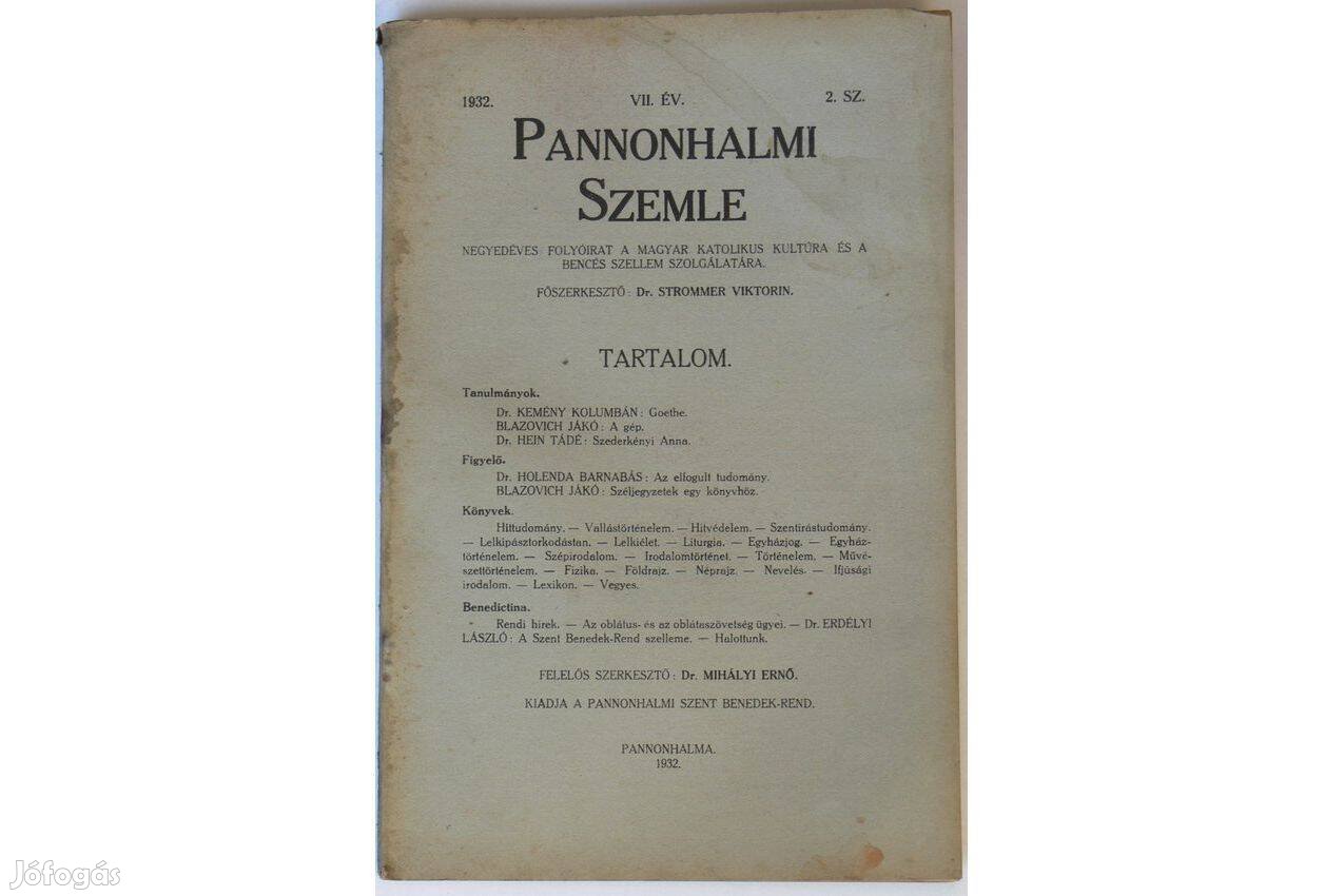 Pannonhalmi Szemle 1932. évf. 2. szám