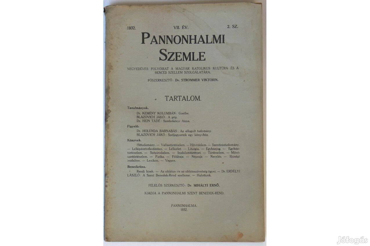 Pannonhalmi Szemle 1932. évf. 2. szám