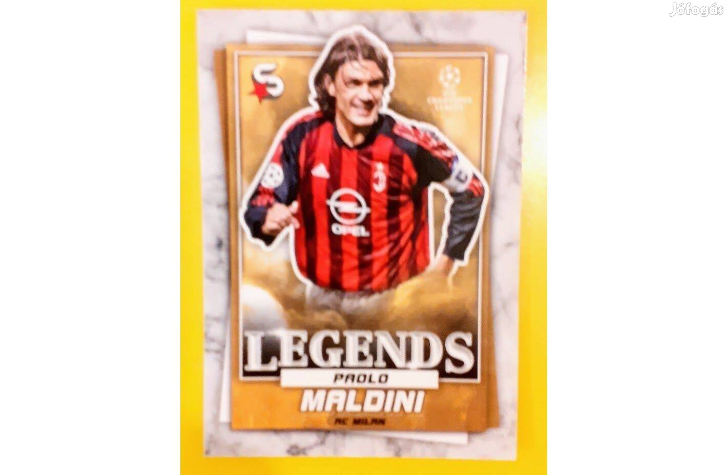 Paolo Maldini Milan Legends focis kártya Topps UEFA Super Stars 22/23