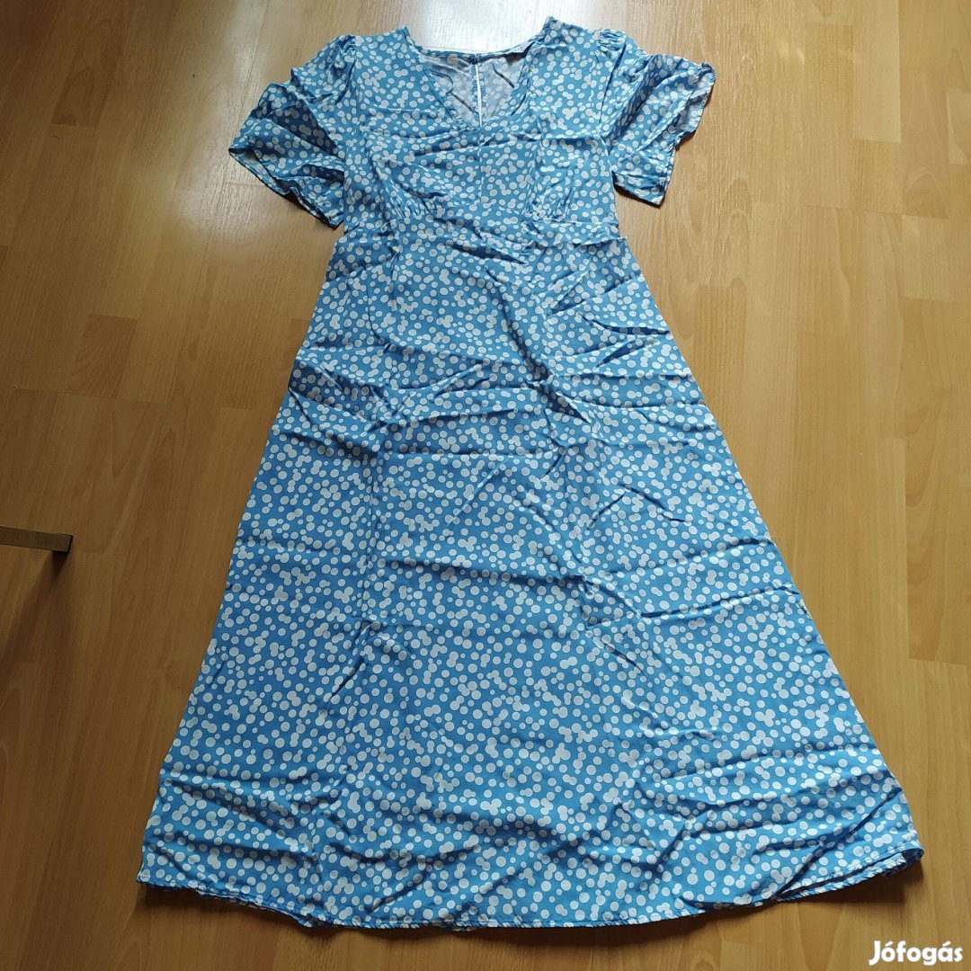 Papaya kék fehér mintás rugalmas csinos női ruha 38 40