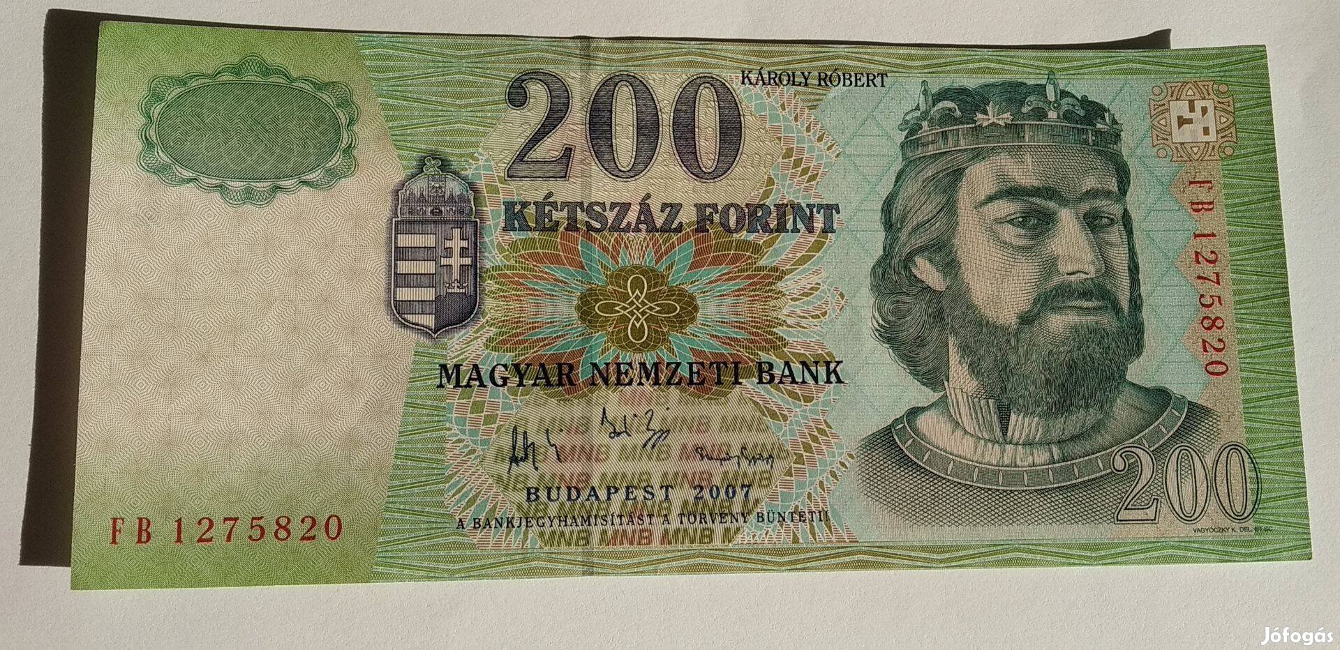 Papír 200 forintos 2007-es