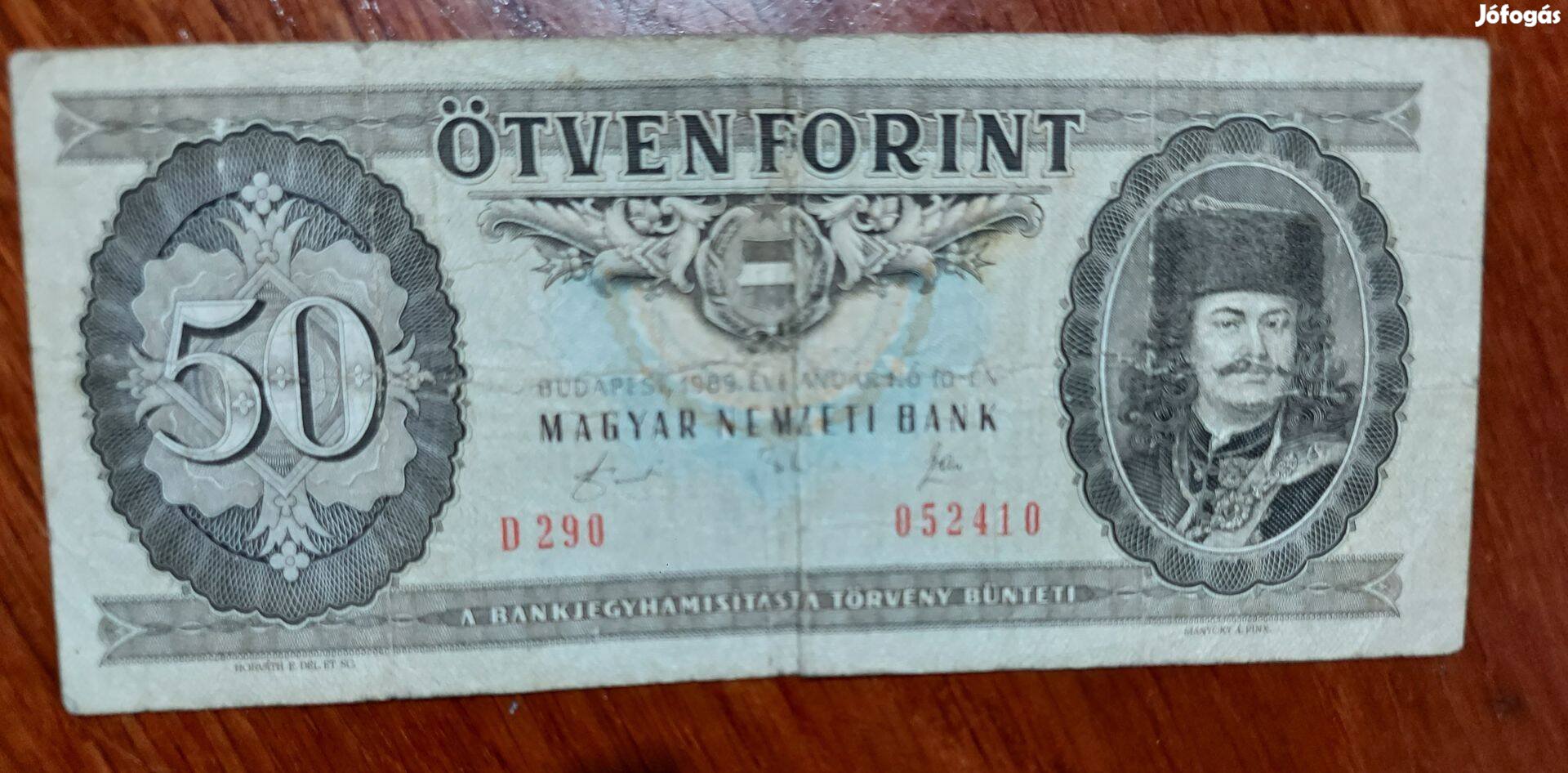 Papír 50 forint 1989 évi bankjegy eladó!