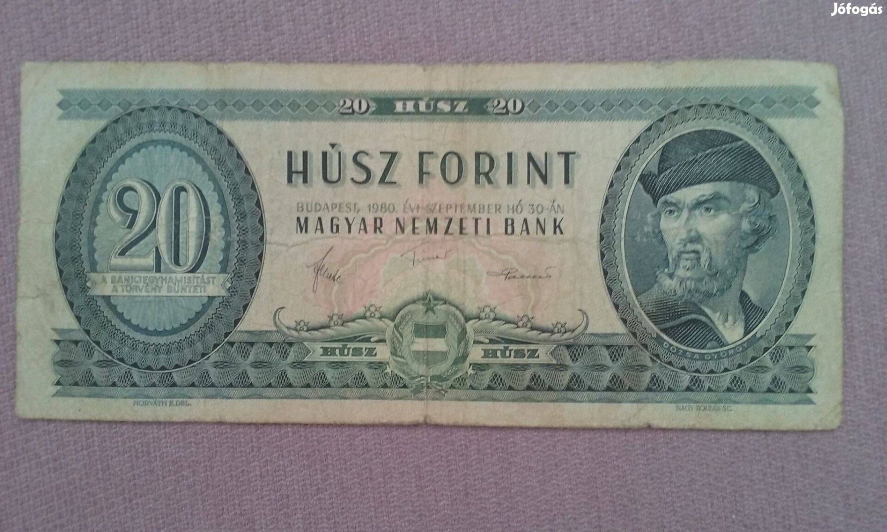 Papír Húsz forintos (1980-as kiadású)