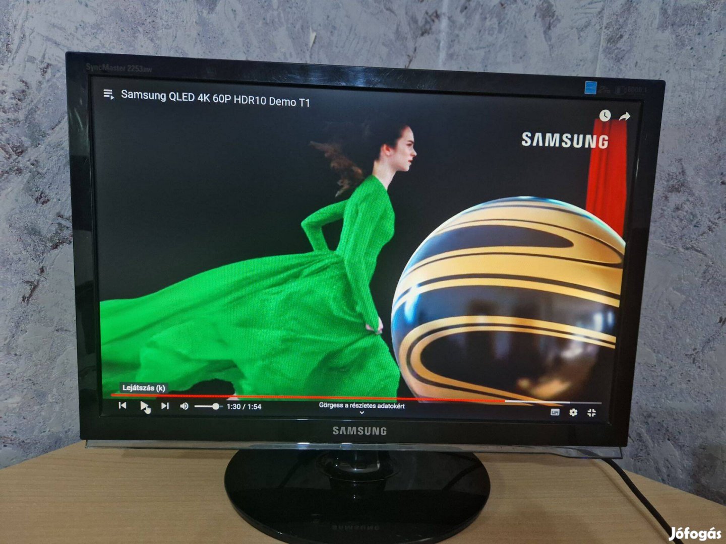 Parádés Áron ! Samsung 2253BW 22" (56cm) HD LCD Mon. 2ms Számla Gari