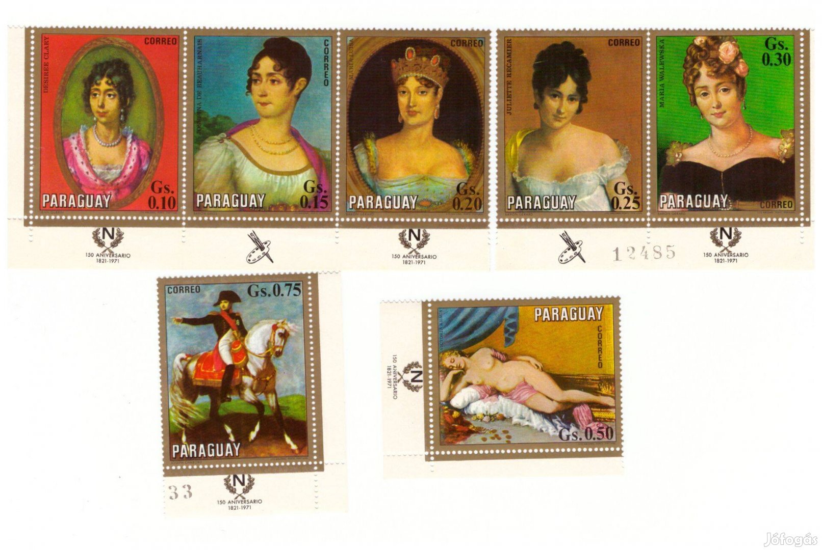 Paraguay 1971 / postatiszta / Napóleon és hölgyek (2)