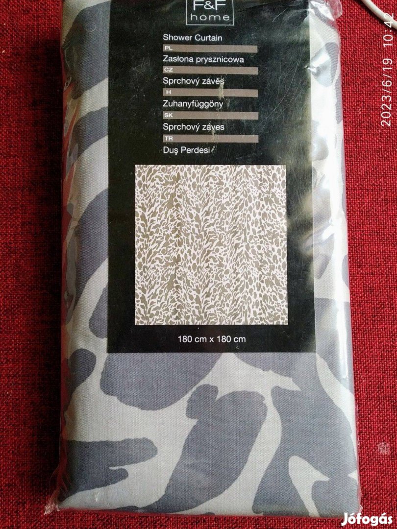 Párduc mintás zuhanyfüggöny 180x180 cm mosható pes vászon