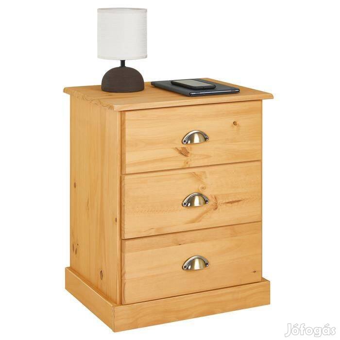 Paris 3 fiókos fenyőéjjeliszekrénykomód gesztenye barna