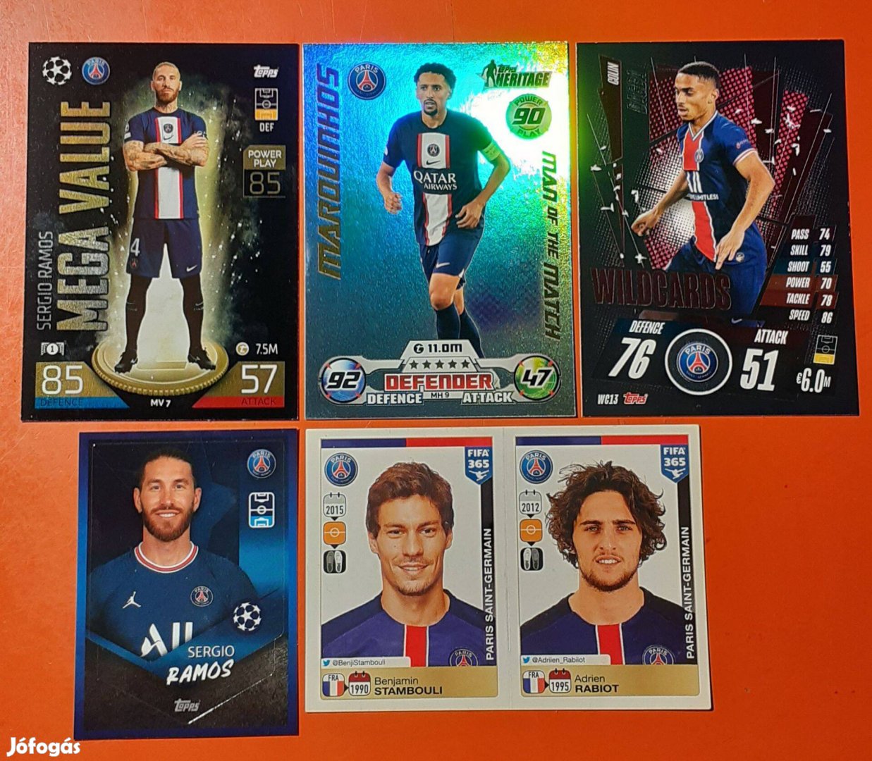 Paris Saint Germain , PSG Topps focis kártyák és matricák