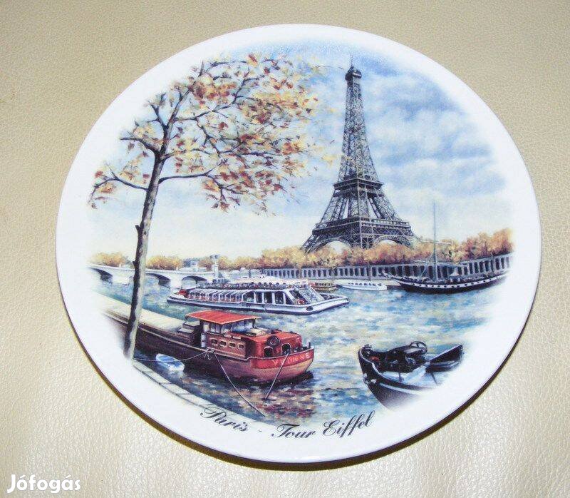 Párizs Eiffel torony porcelán falitányér