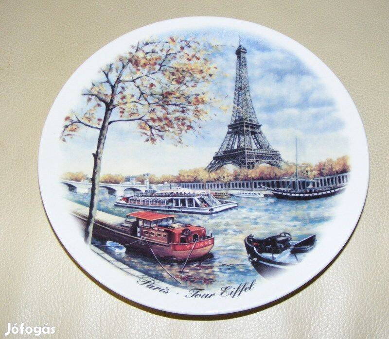 Párizs Eiffel torony porcelán tányér