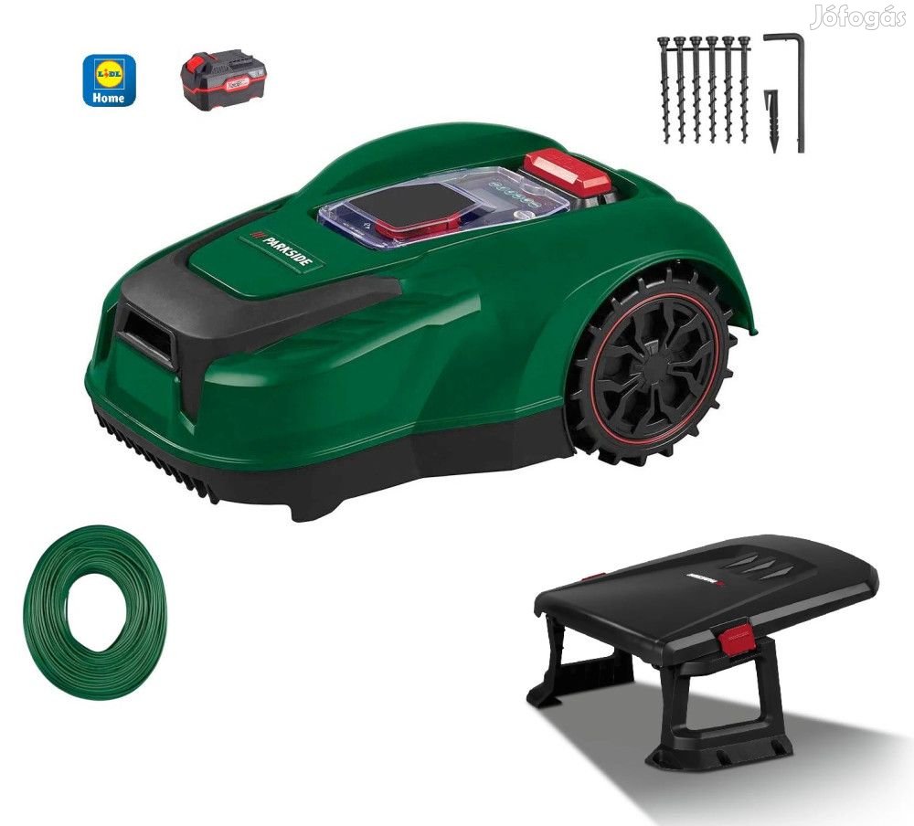 ParkSide PMRDA 20-Li B2 GARAGE set SMART robotfűnyíró garázzsal, 20V