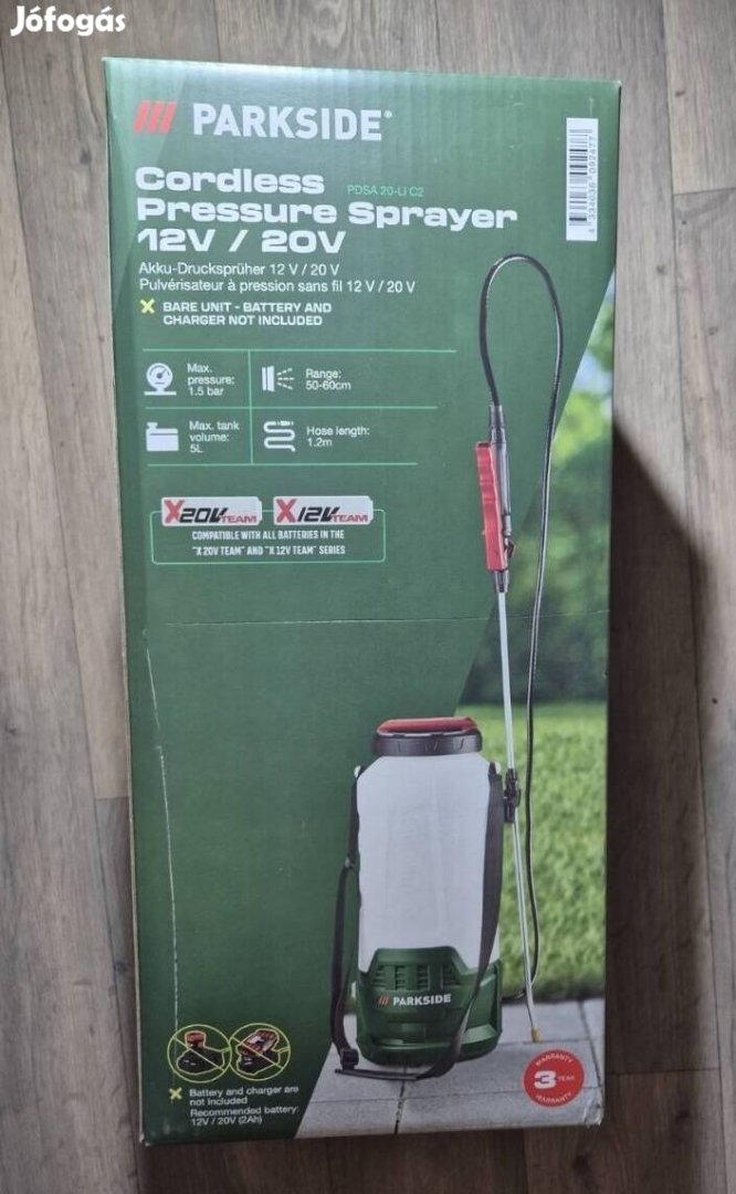 Parkside 12V/20V akkus permetező Pdsa 20-Li C2