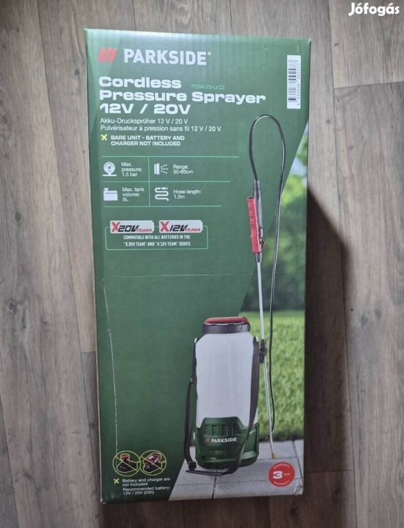Parkside 12V/20V akkus permetező Pdsa 20-Li C2