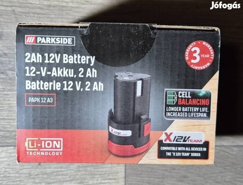 Parkside 12V 2ah akkumlátor Papk 12 A3