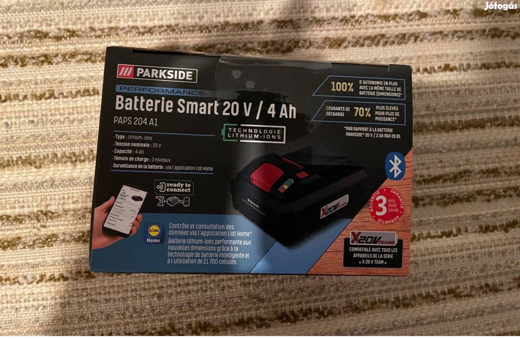 Parkside 20V 4 Ah Smart akkumulátor! Új bontatlan!