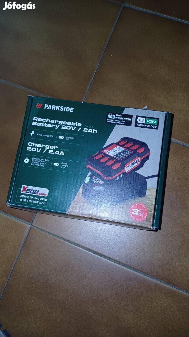 Parkside 20V akkumulátor és töltő 